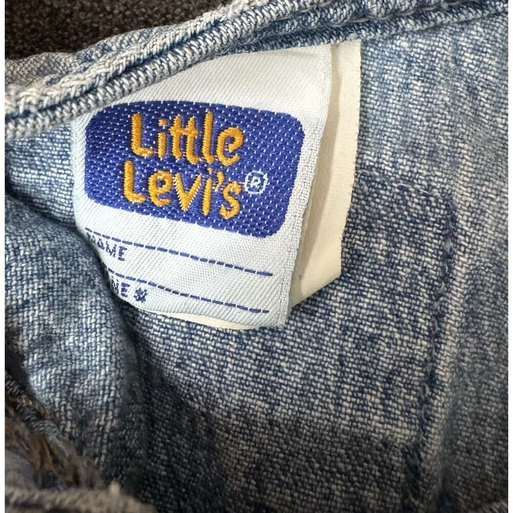 Vintage Levi’s Baby Denim Romper-Camp Levi’s Patch 90’s Light Wash Jean Shortall